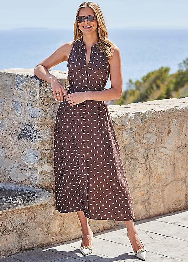 princess polly baby blue dress Polka Dot Halter Maxi Dress main image 0