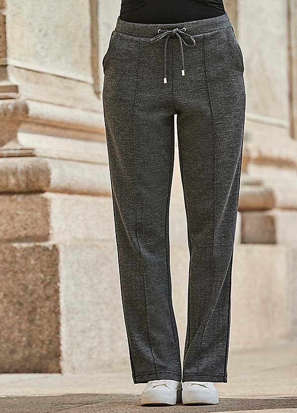 Sosandar Dark Grey Stripe Detail Tapered Trousers Freemans