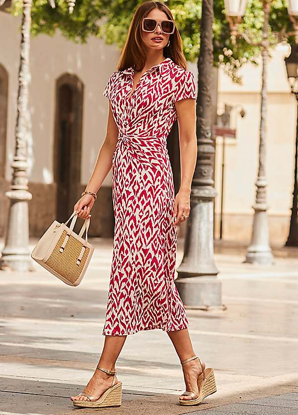 pink bell sleeve dress Smak Parlour Hot Pink Heart Cutout Bell Sleeve Mini Dress S/4-6