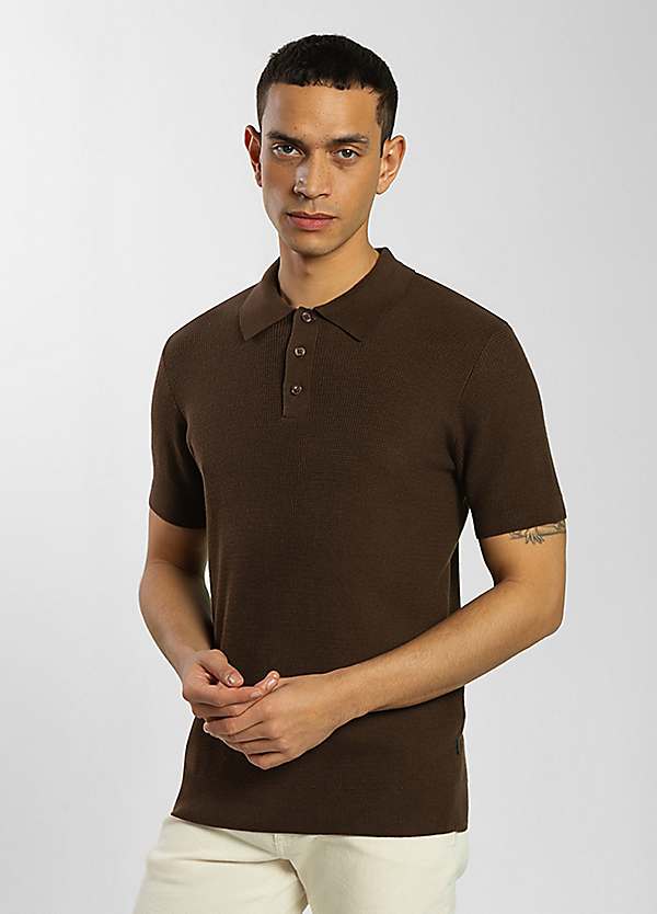 Lacoste Knit Polo Shirt Brown | Mainline Menswear x WACKOMARIA