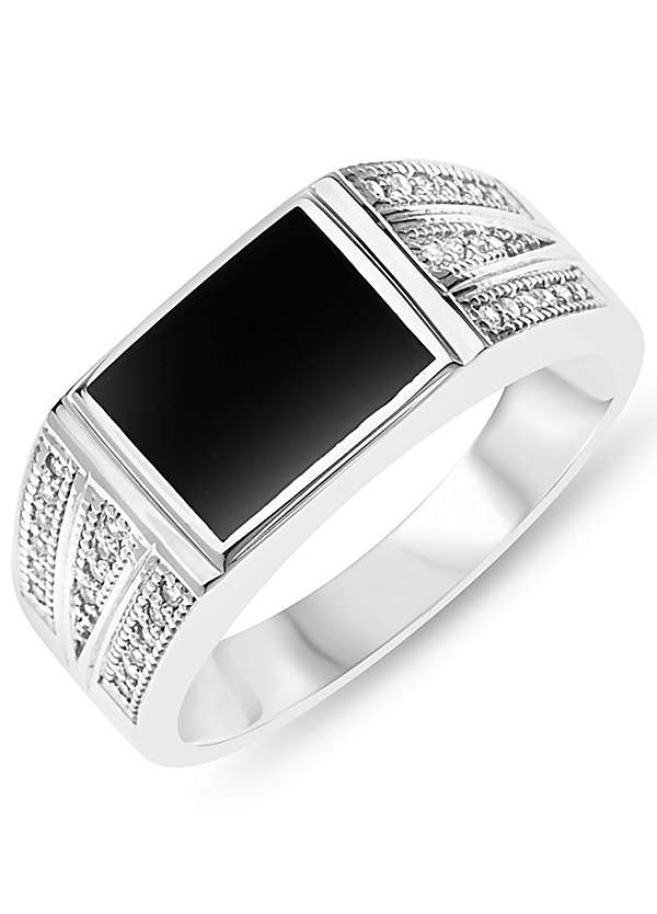 Mens stainless steel sales cubic zirconia rings