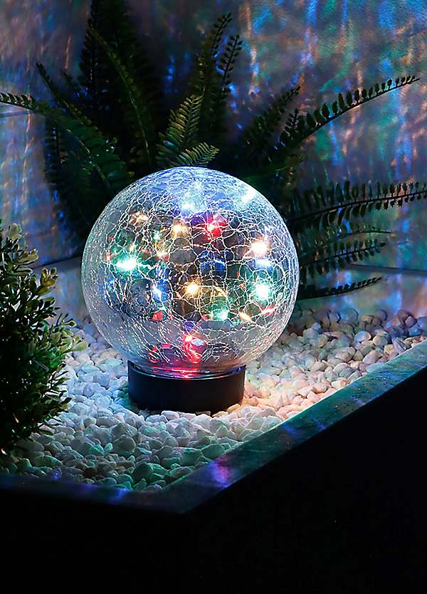 GIGALUMI Solar Outdoor, Cracked Glass Ball Solar Garden Lights, Color Changing Lights Outdoor,Garden LED For Path, Patio, Yard, 6 Pack Pathway