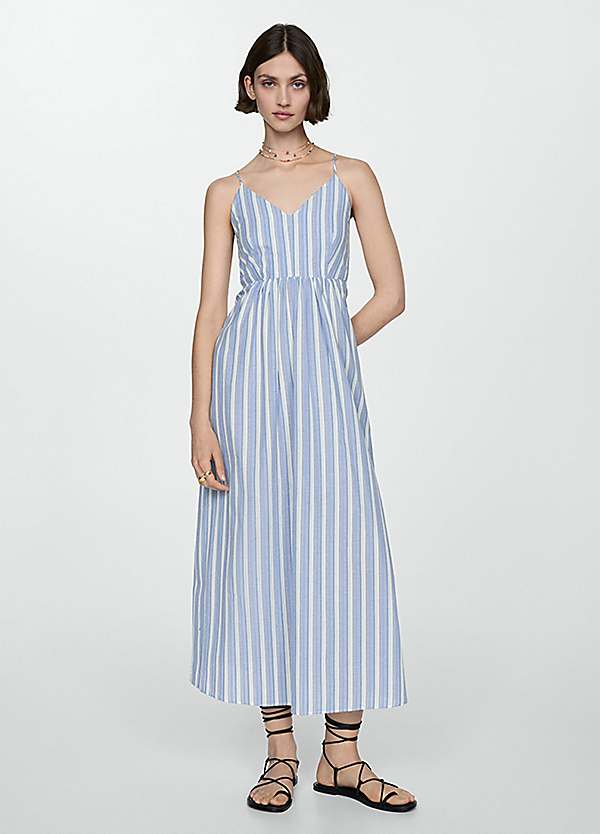 Striped Evase Cotton Dress by Mango | Freemans