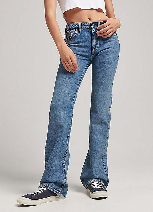 Mid Blue Kick Flare Jeans