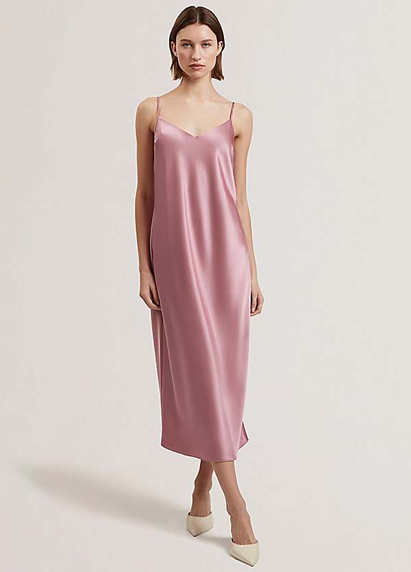ted baker pink silk dress Ted Baker London Ladies Pink Silk Sleeveless Lined Zip 2Pockets Dress Size  1