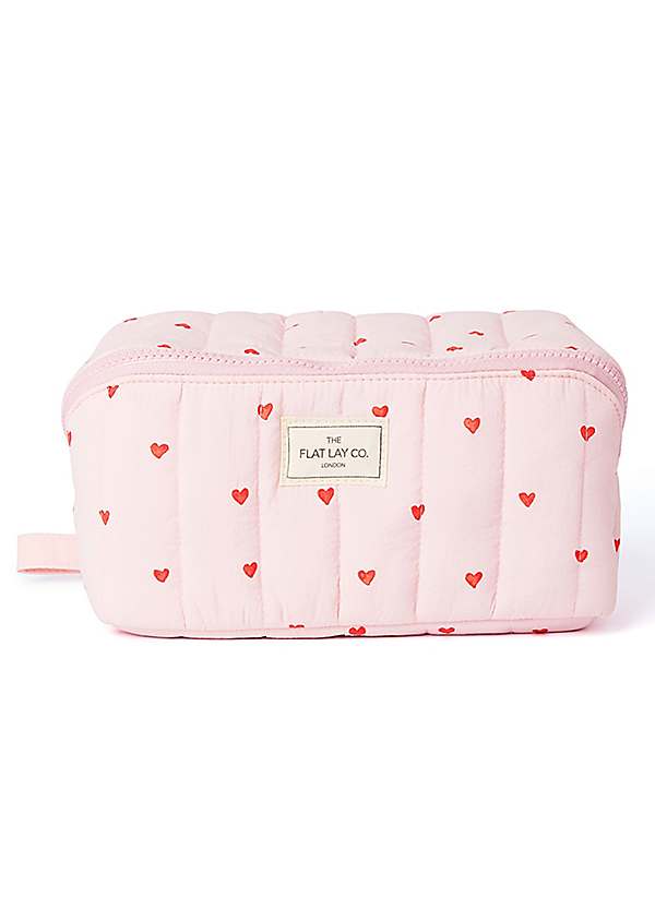The Flat Lay Pink Hearts Marshmallow Makeup Box Bag Freemans
