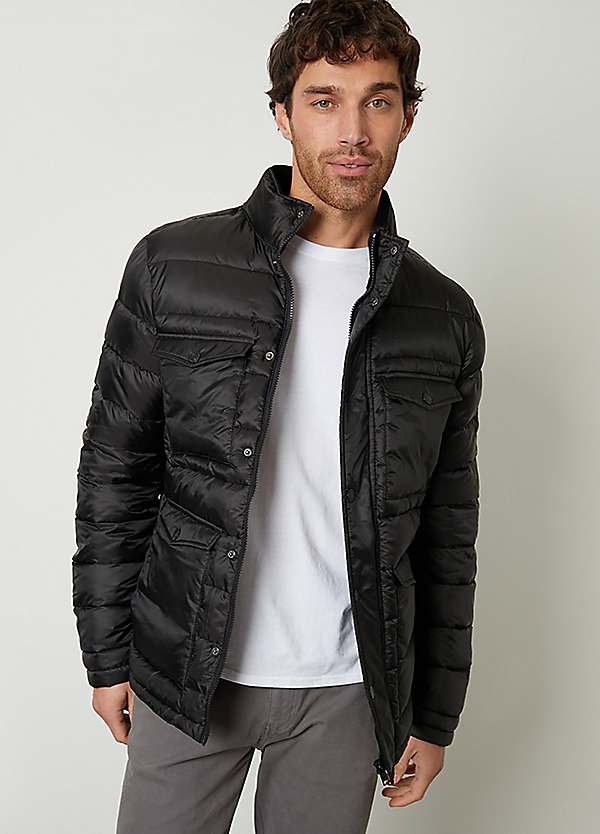 Threadbare Funnel Neck Utility Puffer Jacket Freemans