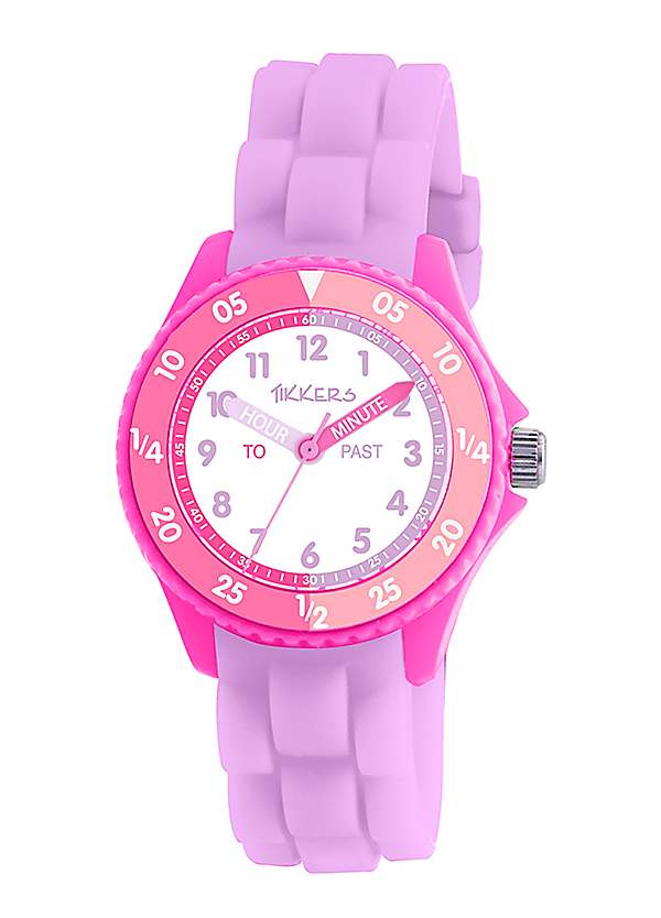 Tikkers Kids Lilac Pink Silicone Time Teacher Watch Freemans