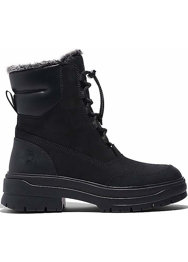 Timberland shearling boots on sale black