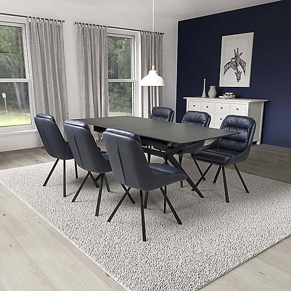 Timor Grey Extendable Table 6 Arnhem Chairs Freemans