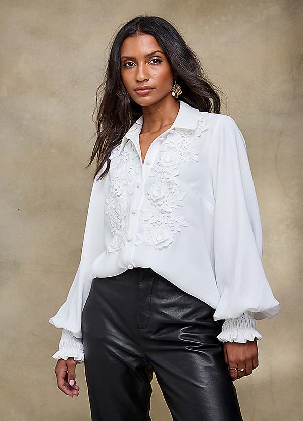 Together Ivory Applique Detail Blouse | Freemans