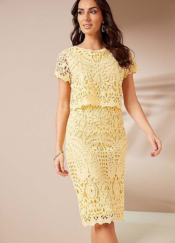 Together Lemon Overlayer Lace Dress