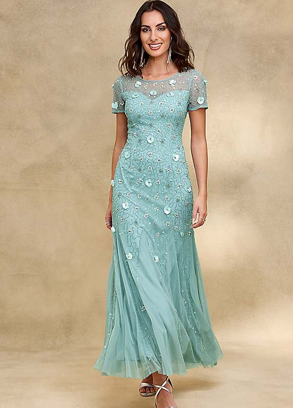 Together Mint Beaded Maxi Dress Freemans