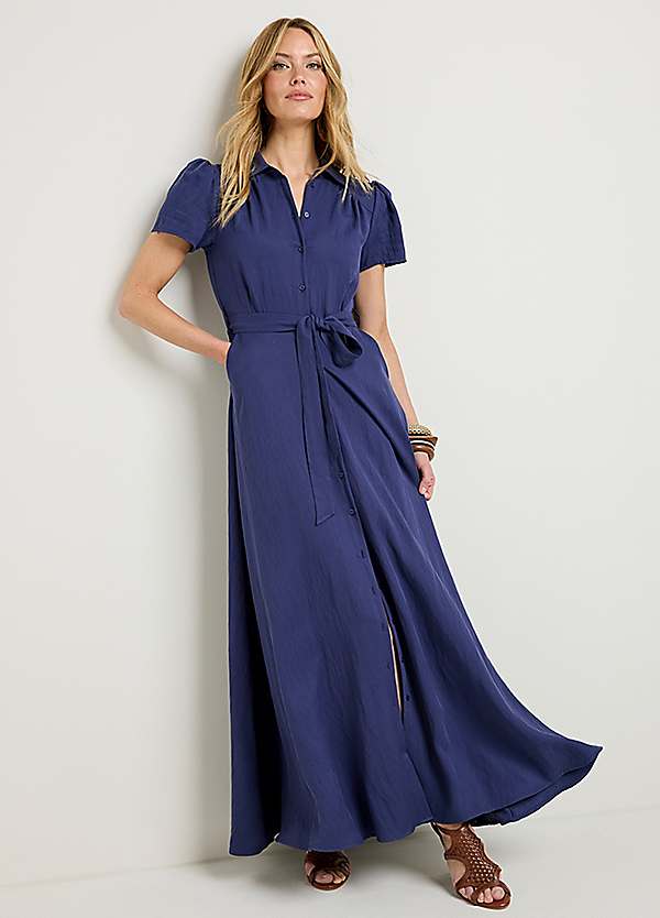 Together Navy Maxi Shirt Dress | Freemans