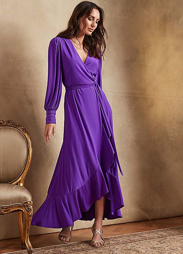 Long sleeve jersey knit maxi cheap dress