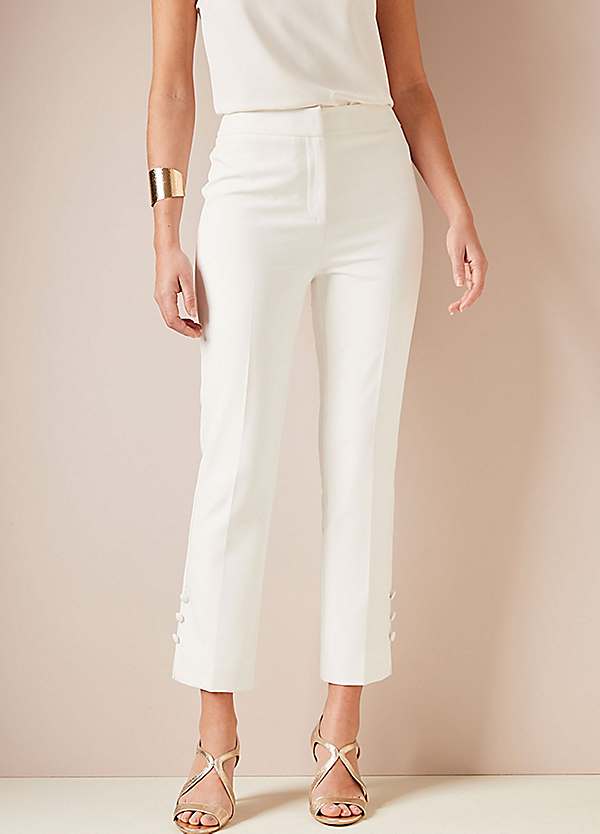 Cream ankle hot sale grazer trousers