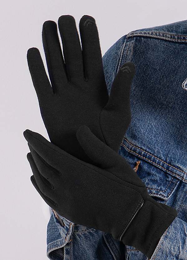 Totes Isotoner Ladies Black Thermal SmarTouch™ Gloves Freemans