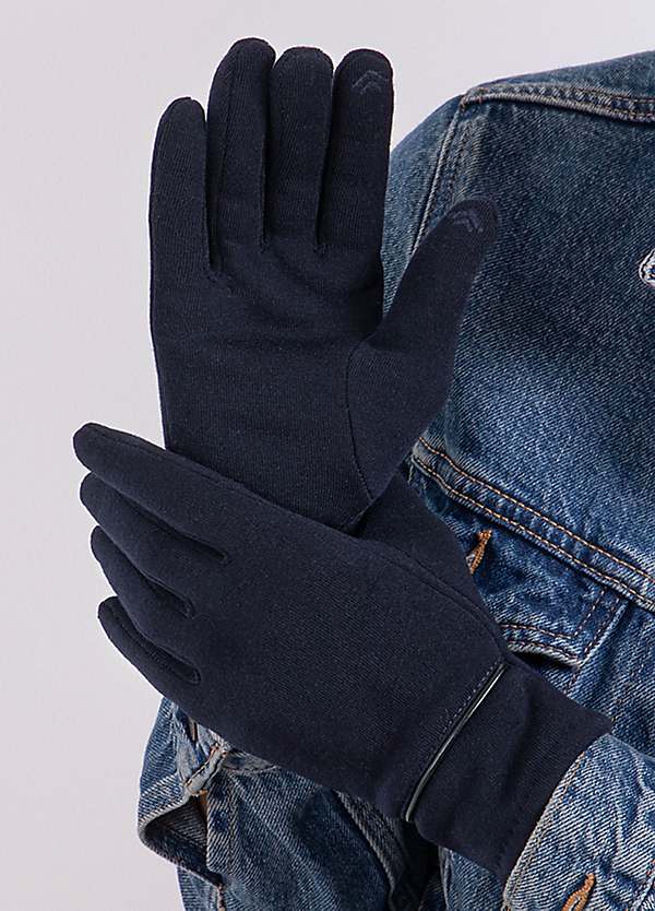 Totes Isotoner Ladies Navy Thermal SmarTouch Gloves