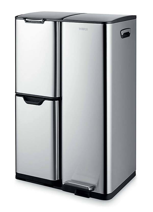 Livivo 2/3-Fach Recyclingbehälter Aus Edelstahl – 48L/60L, Mit Fußpedal, Perfekt Für Die Küche Livivo 2/3-Fach Recyclingbehälter Aus Edelstahl – 48L/60L, Mit Fußpedal, Perfekt Für Die Küche