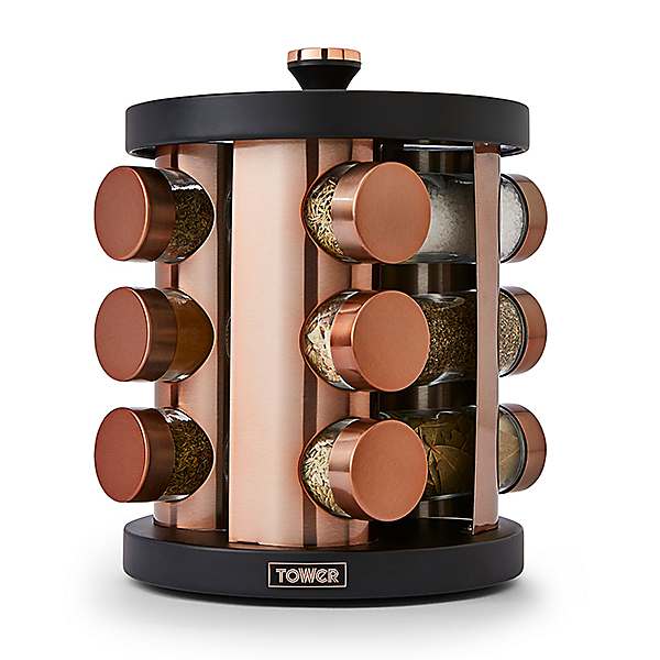 Cavaletto 12 Jar Spice Rack Optic White Champagne Gold