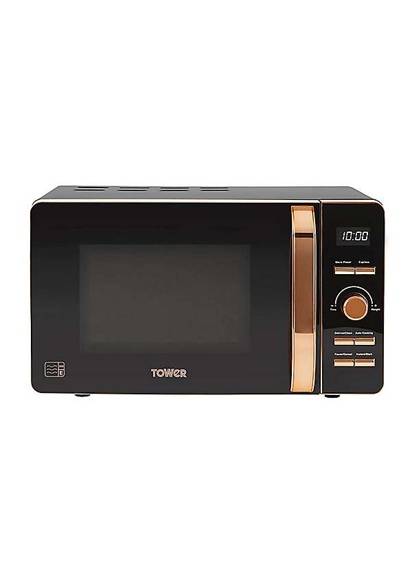 Tower Digital 20L Microwave with 8 Autocook Settings T24021 Black and Rose Gold Freemans