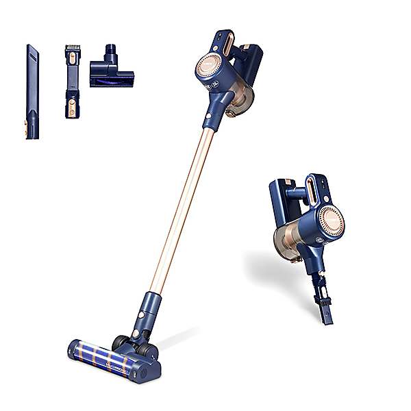 Tower T513009 VL45 Cordless 3 in 1 Vacuum Cleaner with HEPA Filter 1L 22.2V Li ion Rechargeable Battery Dark Blue Gold Freemans