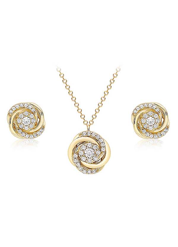 9ct gold necklace and earring sets clearance