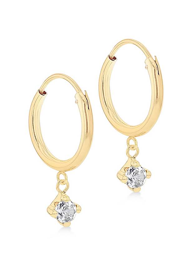 14k Yellow Gold 3 high quality Circle Ring Dangle Hoop Earrings