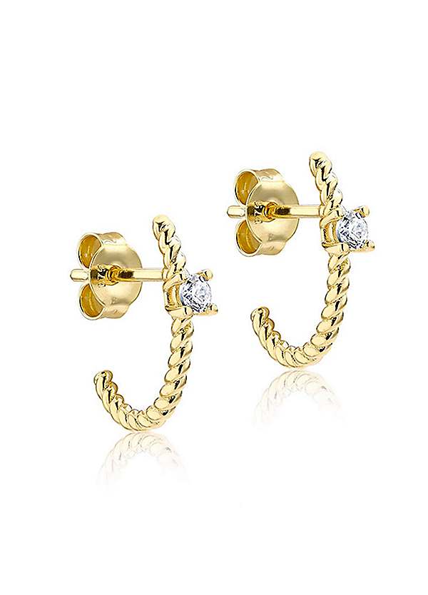 9ct gold deals half hoop earrings