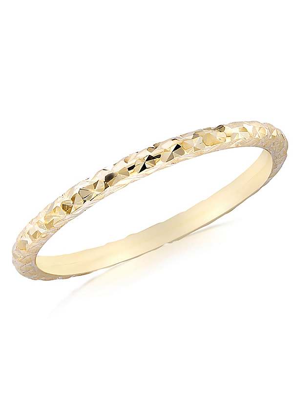 Diamond cut on sale gold ring