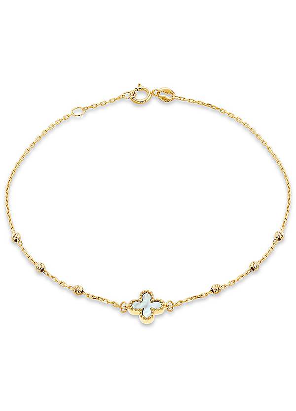 Clover 9ct Yellow Gold Anklet 9ct Yellow Gold Women's Anklet Adiva