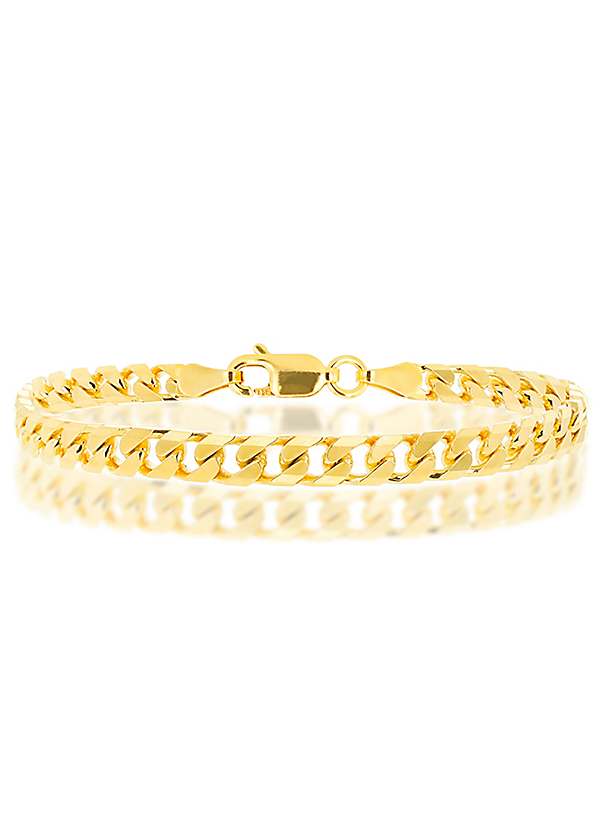 Tuscany Silver Sterling Silver Yellow Gold Plated Curb Bracelet