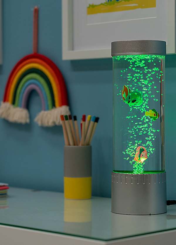 ValueLights Colour Changing Bubble Fish Table Lamp Freemans