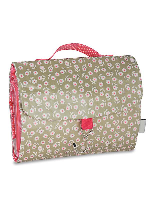 Victoria Green 'Daisy' Threefold Hanging Wash Bag Sage Freemans