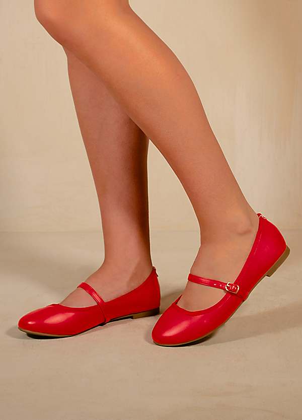 Where's That From Josie Wide Fit Ballerina Flats with Strap Detail