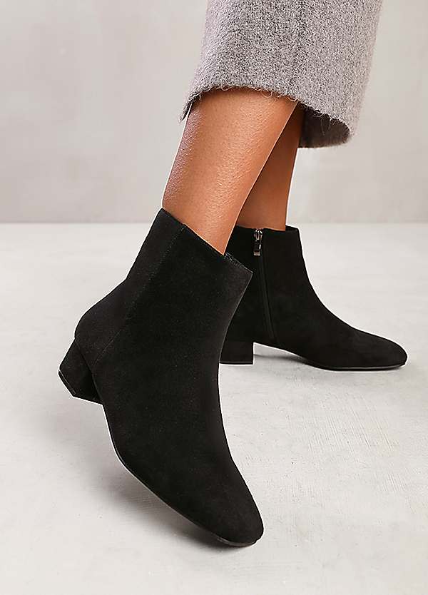 Where's That From Philadelphia Wide Fit Low Block Heel Ankle Boots - Main Image