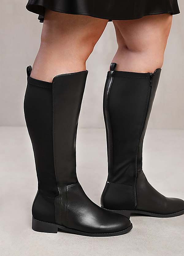 Faux leather knee boots online