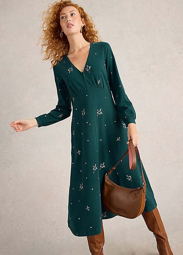 White Stuff Megan Embroidered Jersey Dress White Stuff Megan Embroidered Jersey Dress
