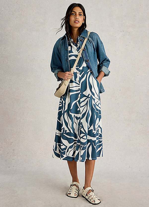 white stuff women's rua jersey shirt dress reviews - Navy Print bdaysale26