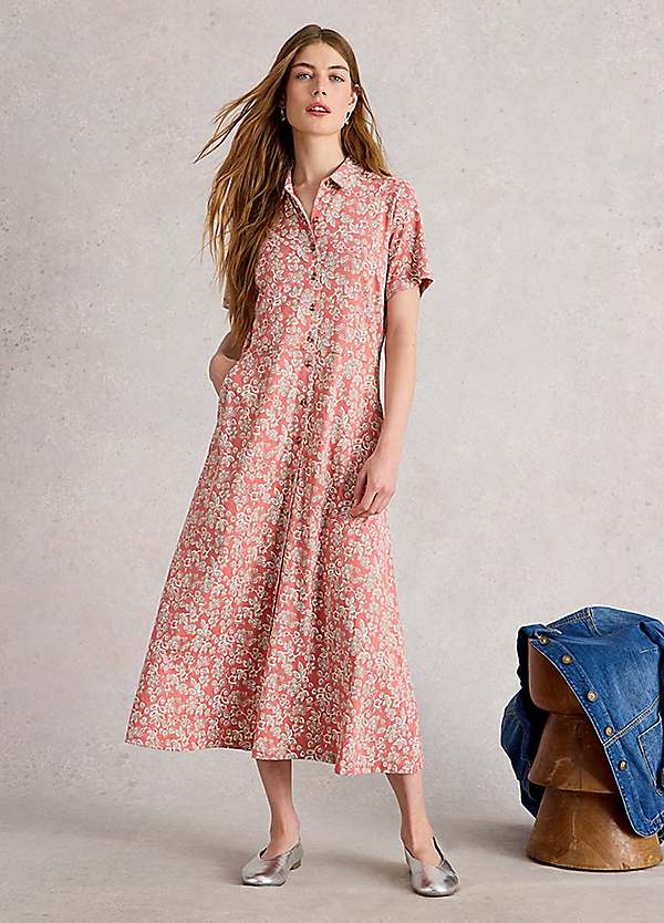 knee length dress patterns Knee-Length Plus-Size Party Dress with Floral Print– PromGirl main image 1