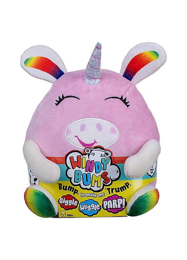 Windy Bums Cheeky Farting Soft Plush Toy Unicorn Freemans