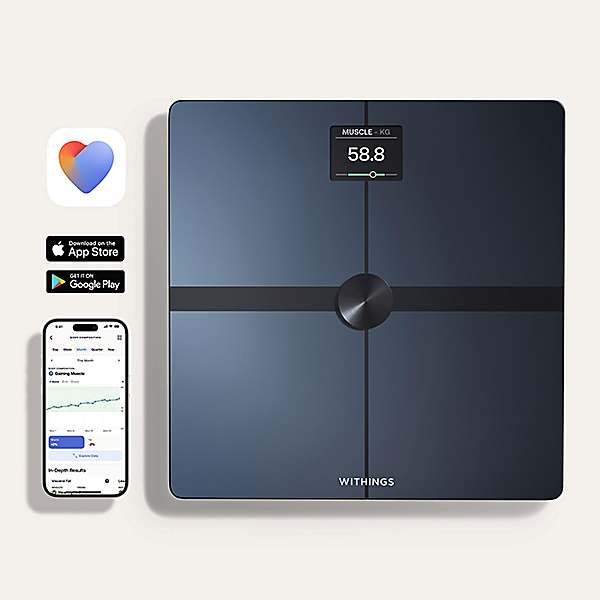 Withings - Body Comp Complete Body Analysis Smart Wi-Fi Scale - White