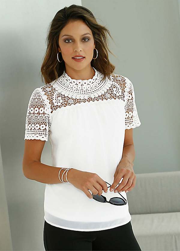 Witt Short Sleeved Lace Blouse Freemans