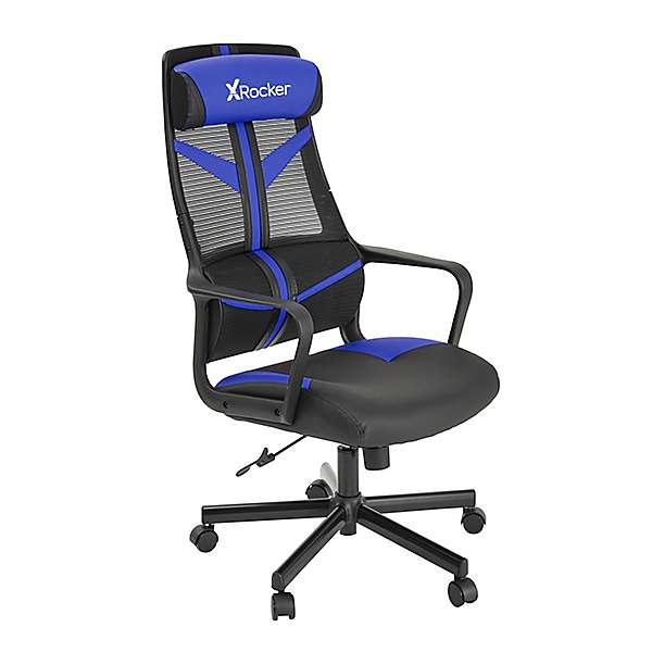 X Rocker Helix Office PC Gaming Mesh Chair Blue Freemans