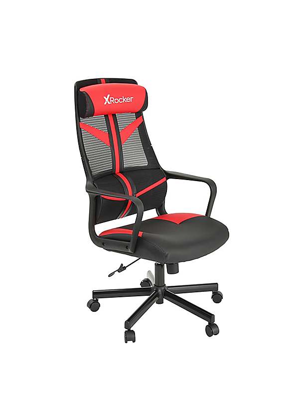 X Rocker Helix Office PC Gaming Mesh Chair Red Freemans