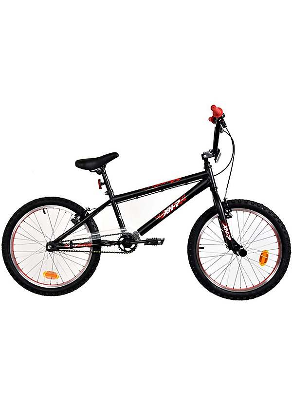 XN 7 20 BMX Spoked Freestyle Boys Mens Bike 20 Inch Wheel Black Red Freemans