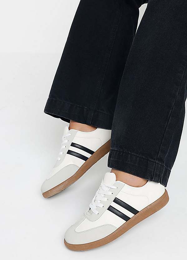 Yours Extra Wide EEE Fit Retro Stripe Trainers Freemans