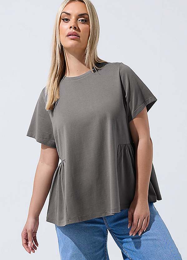 Yours Limited Curve Peplum Side Detail T-Shirt | Freemans