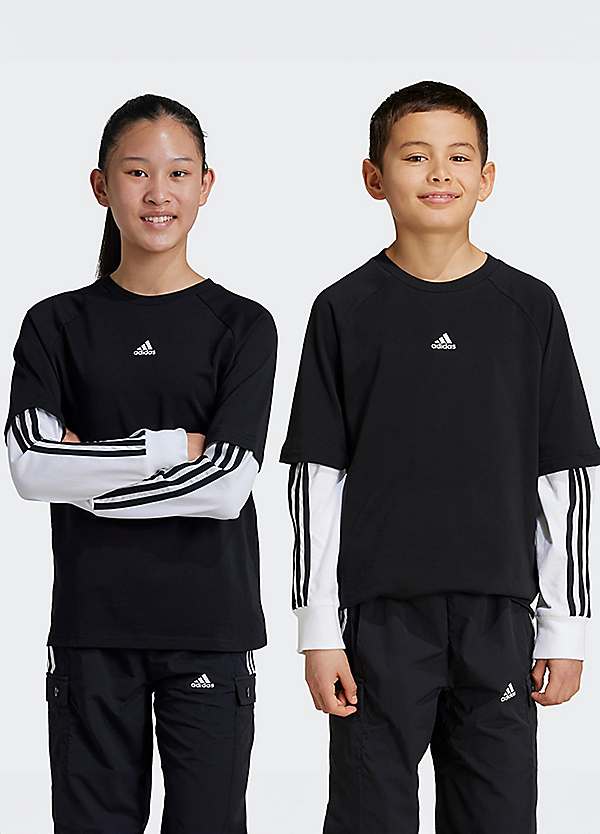 adidas Performance Kids Jam 2 in 1 Look Long Sleeve T Shirt Freemans