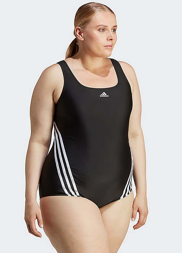 adidas Performance Three Stripe High Leg Swimsuit